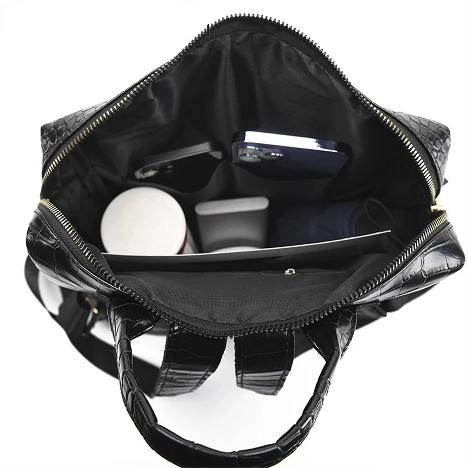 Large Women's Capacity PU Leather Backpack Bag for Teenager Girl