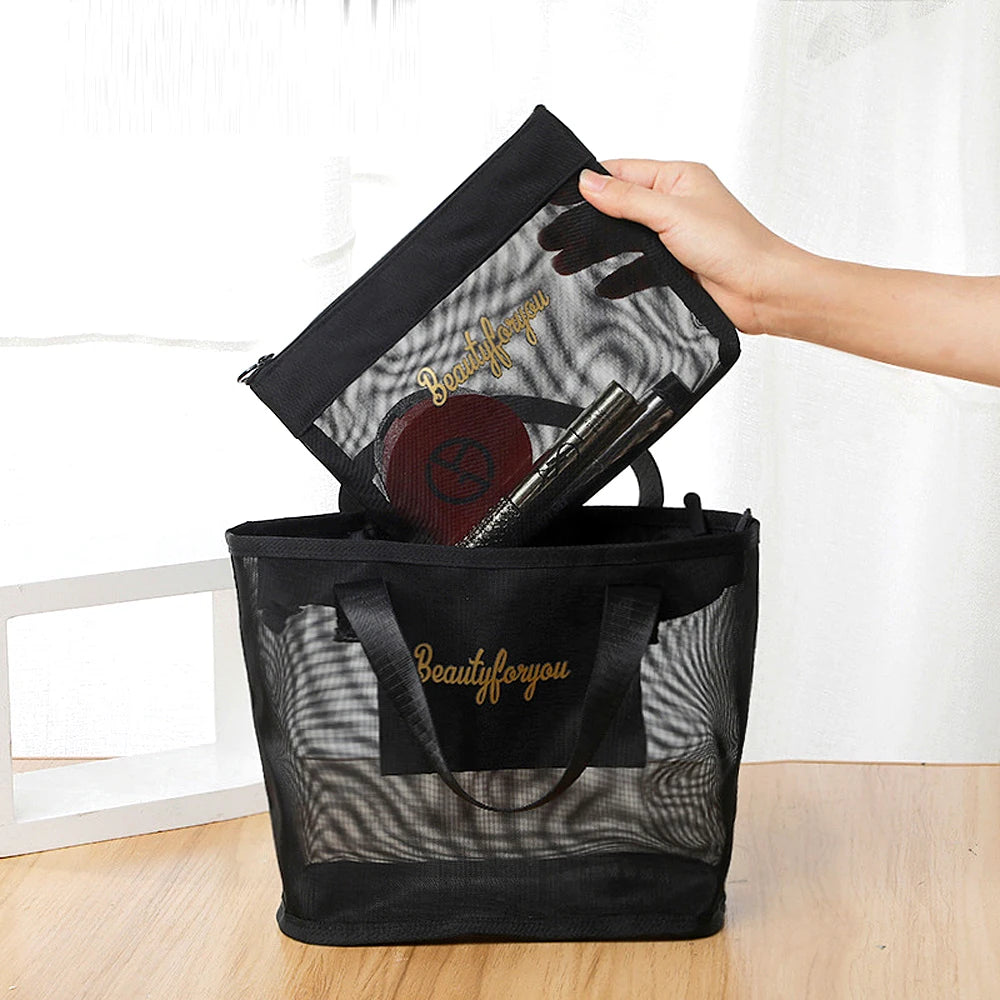 Large-capacity Mesh Washing Bag Women Travel Organizer for Cosmetics Bag