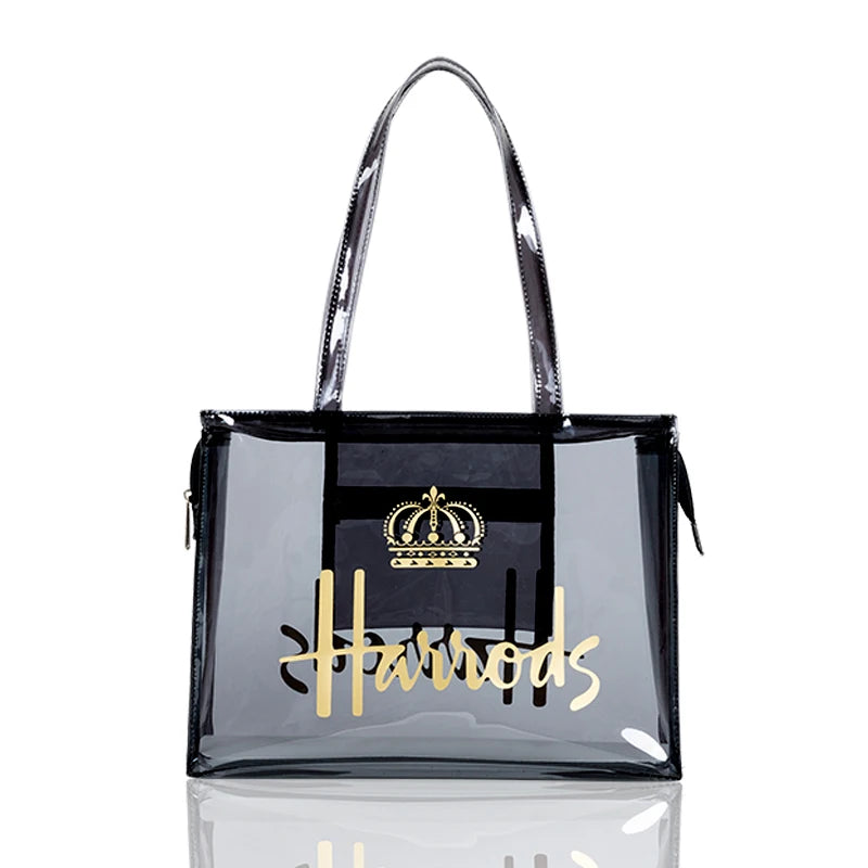 Large-capacity Transparent Jelly Tote Bag Waterproof PVC Women Handbag