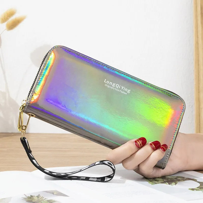 Laser Holographic Wallet Long Purse Clutch