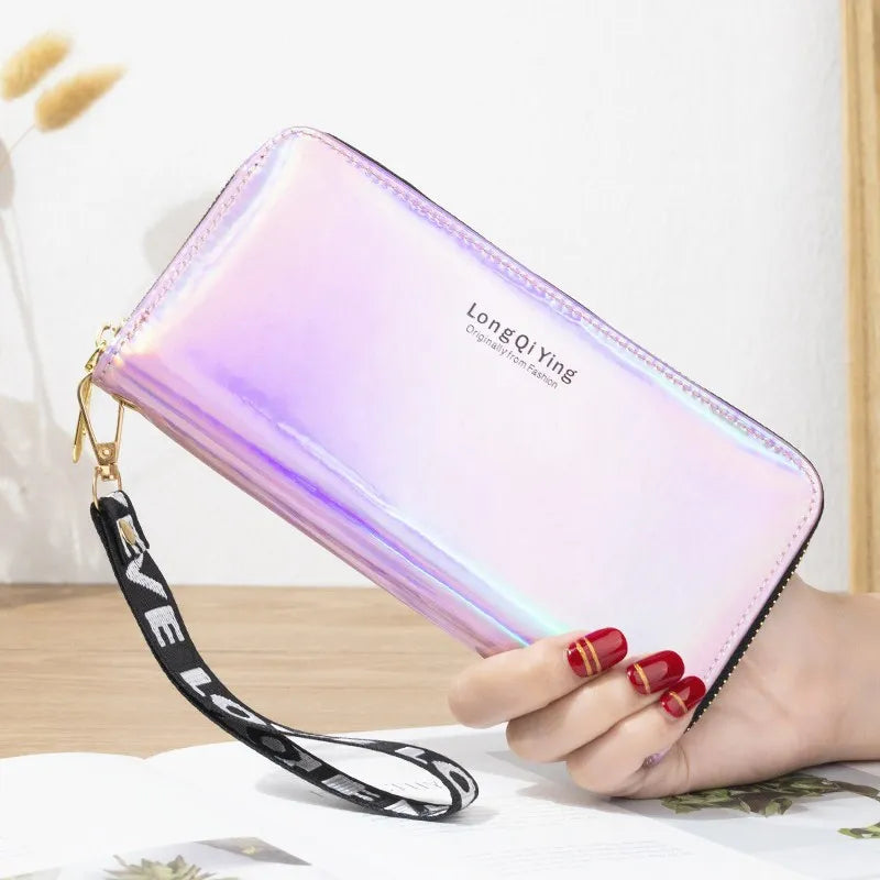 Laser Holographic Wallet Long Purse Clutch