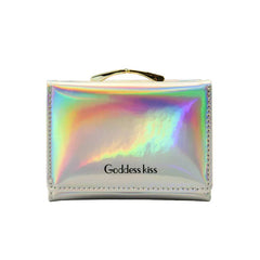 Laser Holographic Wallet Women Short Clutch Zipper Purses Phone Purse