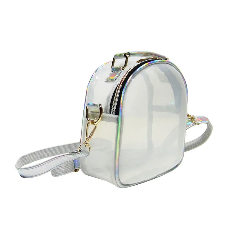 Transparent Laser Messenger Bag PVC Jelly Crossbody Lipstick Bag for Women