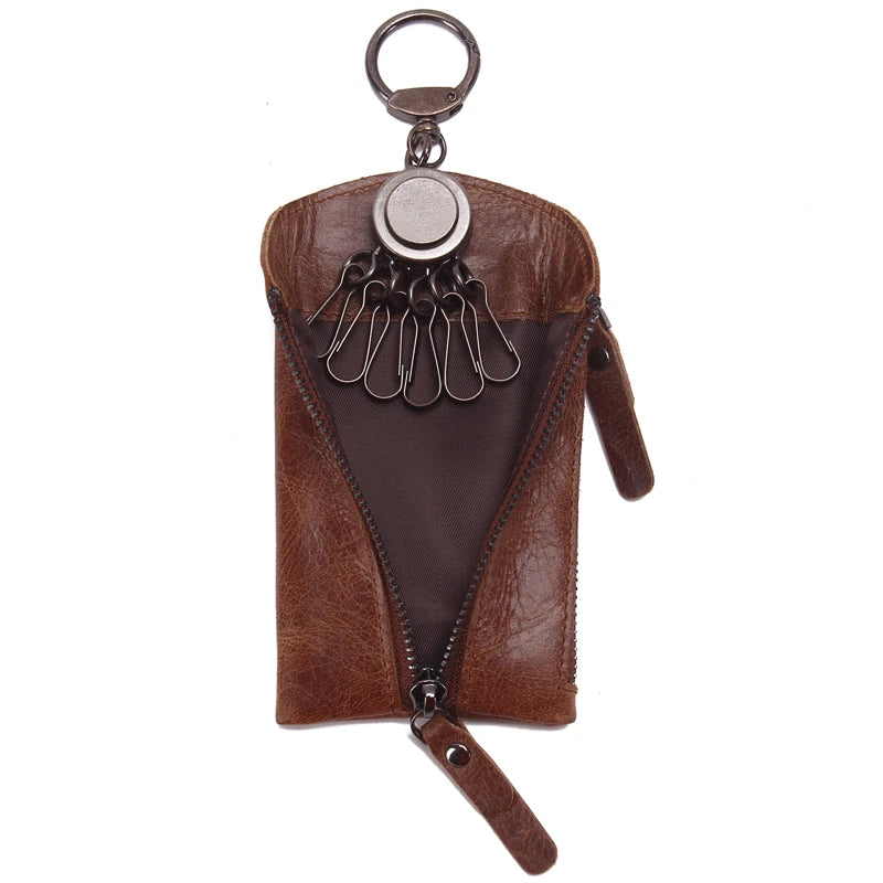 Leather Car Key Case Cowhide Keychain