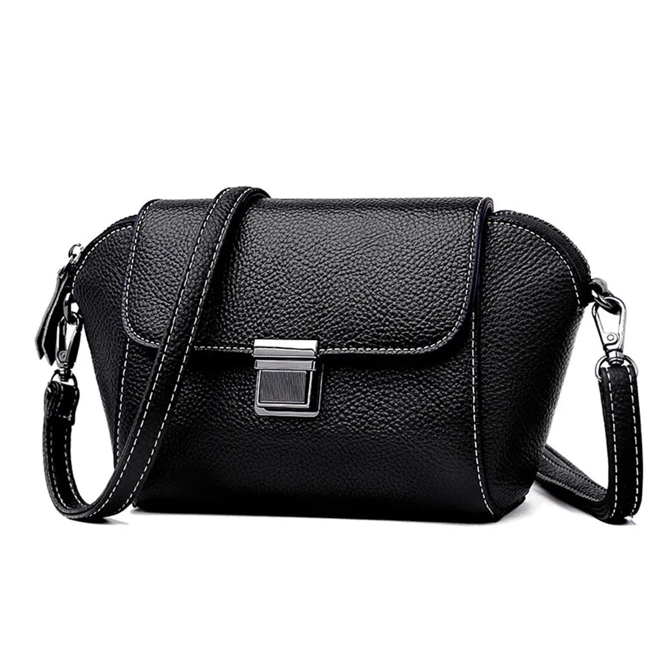 Soft Leather Crossbody Bag for Women Girls Small Handbag Classic Messenger Bag