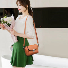 Soft Leather Crossbody Bag for Women Girls Small Handbag Classic Messenger Bag