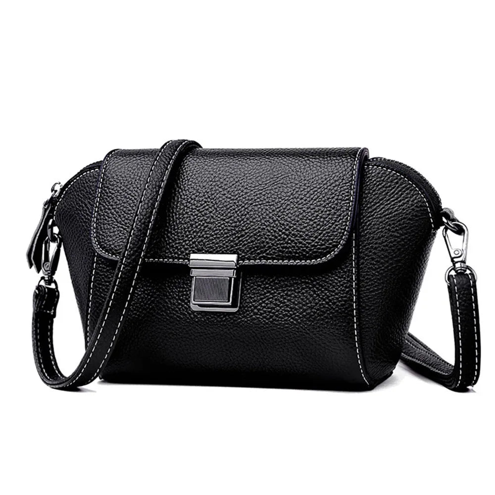 Soft Leather Crossbody Bag for Women Girls Small Handbag Classic Messenger Bag