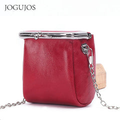 Red Envelope Japanese Leather Bag with Metal Chain