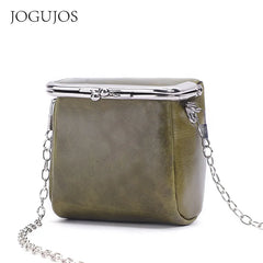Red Envelope Japanese Leather Bag with Metal Chain