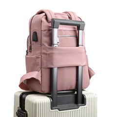 Women's USB Rechargeable Backpack Handbag High Capacity College Style Bag