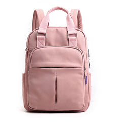 Women's USB Rechargeable Backpack Handbag High Capacity College Style Bag