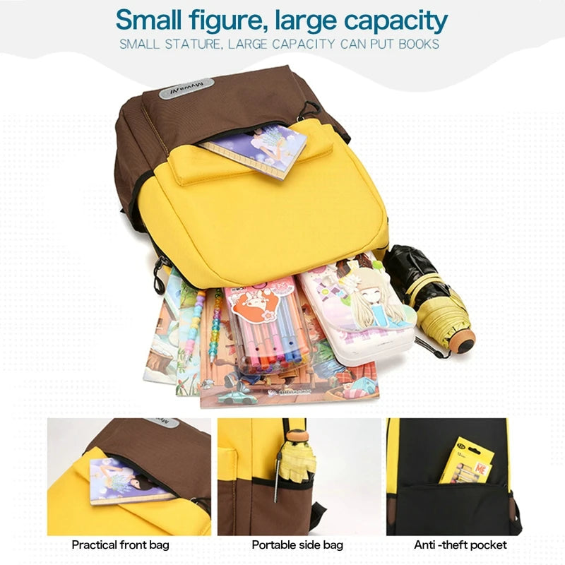 Colorful Student Backpack Lightweight Waterproof School Bag