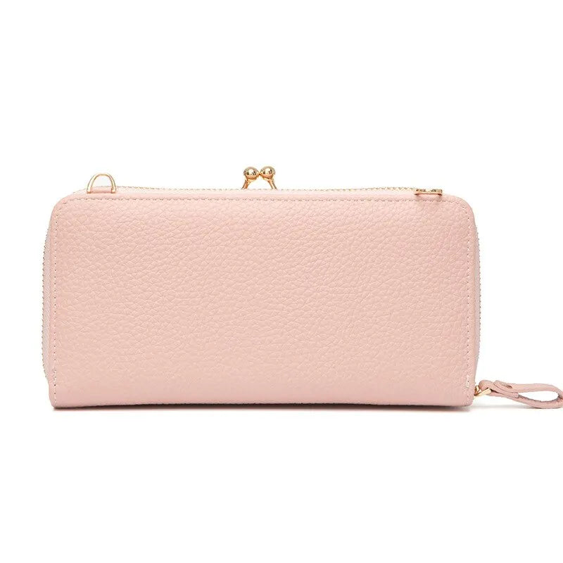 Litchi Grain Messenger Bag Zipper Mobile Phone Bag Women's Shoulder Clutch