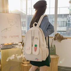 Rabbit Ear Backpack Bag Girl Female Cartoon Anmie Bunny Ear Bagpack