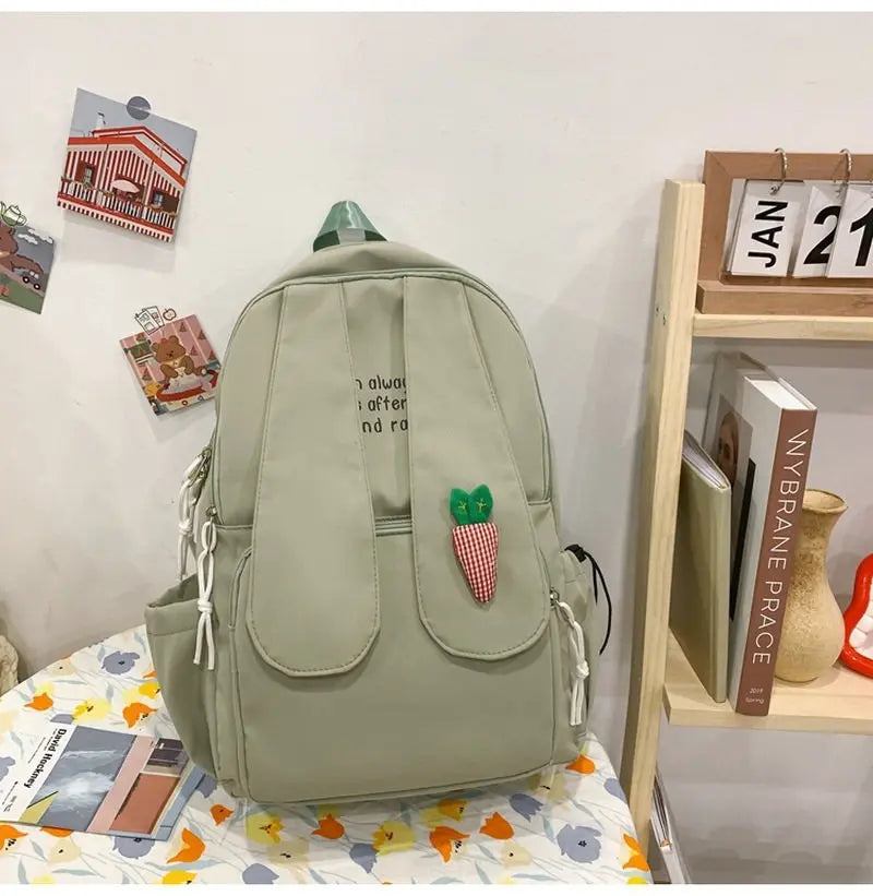 Rabbit Ear Backpack Bag Girl Female Cartoon Anmie Bunny Ear Bagpack