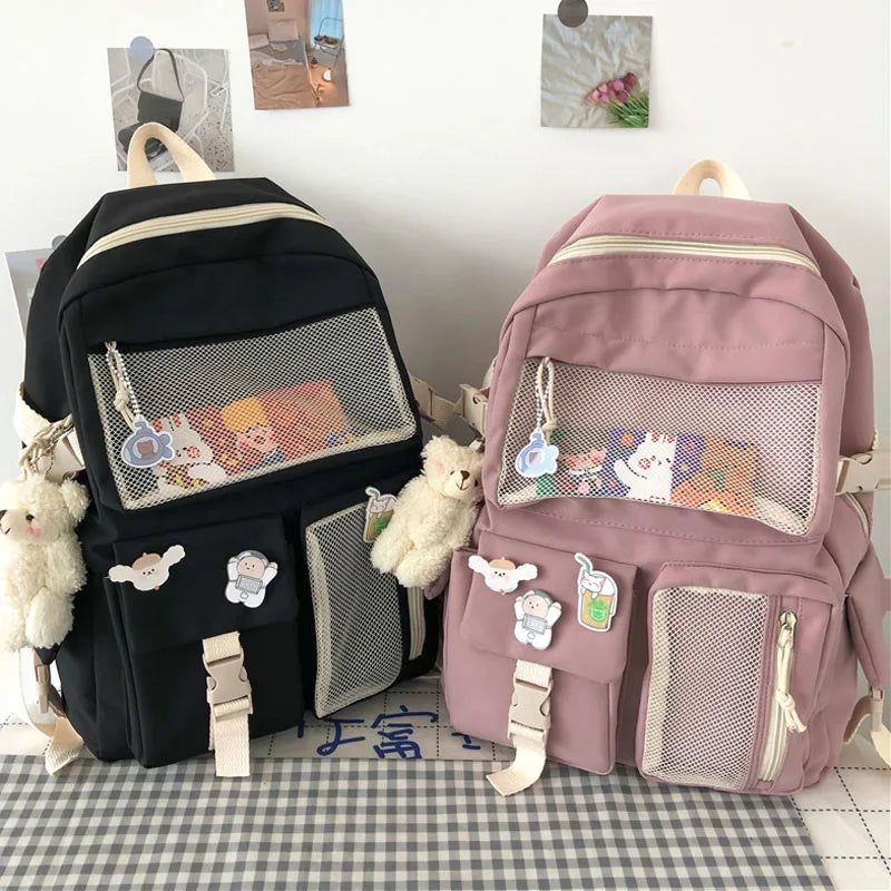 Woman Backpack High Waterproof Nylon School Bag for Teenage Girls