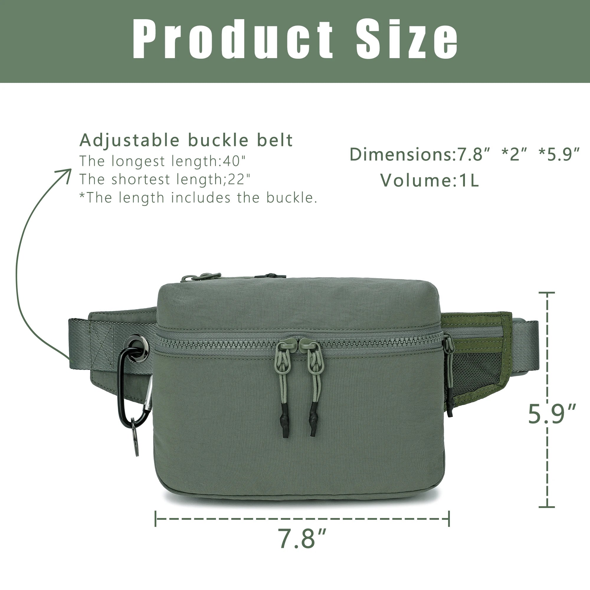 Lu-u Sports Leisure Waist Bag for Men and Women