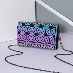 Luminous Crossbody Bag Chain Shoulder Messenger Geometric Purse