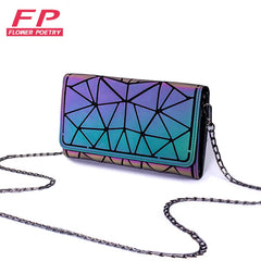 Luminous Crossbody Bag Chain Shoulder Messenger Geometric Purse