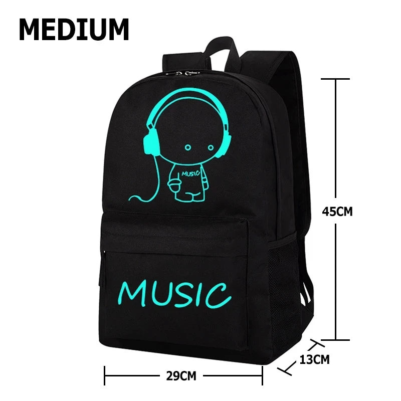 Luminous School Bags For Boy Starry Sky Student Backpack Daypack 15-16 Inch