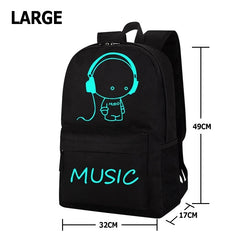 Luminous School Bags For Boy Starry Sky Student Backpack Daypack 15-16 Inch