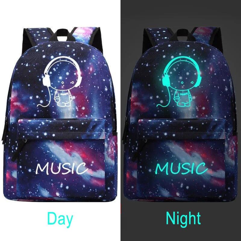 Luminous School Bags For Boy Starry Sky Student Backpack Daypack 15-16 Inch