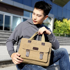 Canvas Business Men's Briefcase Male Shoulder Bag Messenger Bag