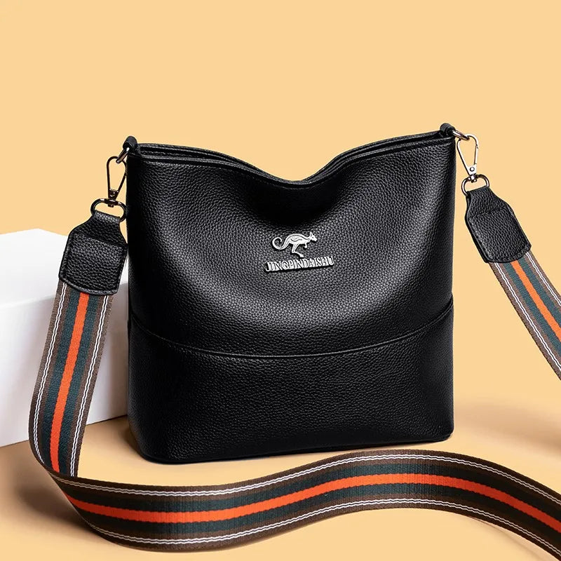 Leather Shoulder Bag Women Tote Bag Ladies Bucket Bag Crossbody Bags