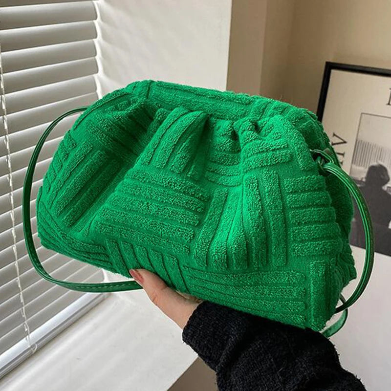 Women's Towel Bag Handbag Chain Shoulder Bucket Bag