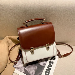 Women's Leather Backpack Casual Travel Retro Large Capacity Bag B333