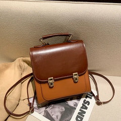 Women's Leather Backpack Casual Travel Retro Large Capacity Bag B333