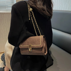 Women's Double Chain Crossbody Shoulder Bag Buckle Totes Purse Handbag