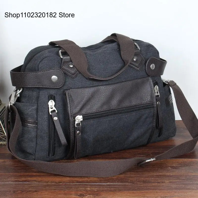 Retro Canvas Shoulder Bag England Style Messenger Bag Big Capacity