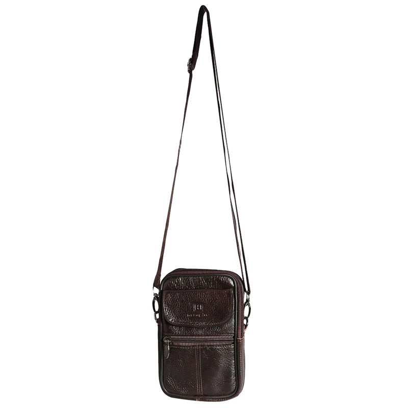 Man Waist Bag Crossbody Shoulder Multi-function Men Phone Large Capacity PU Leat