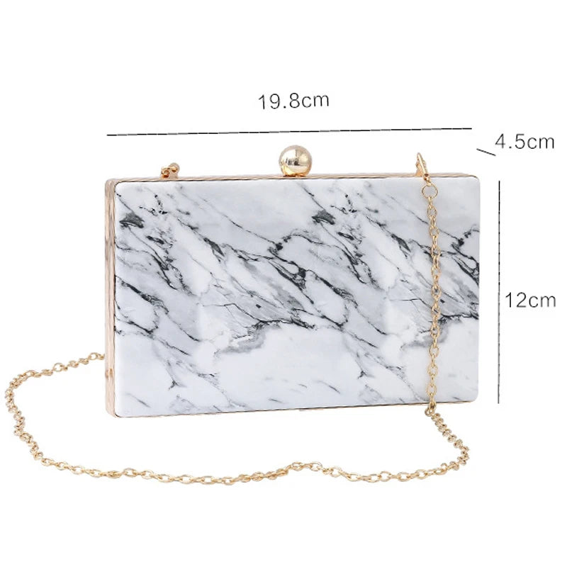 Marble Print Acrylic Bag Lady Single Room Messenger Bag