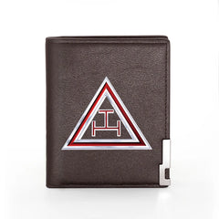 Masonic Masons Triangle Printing Leather Wallet Billfold Slim Holders