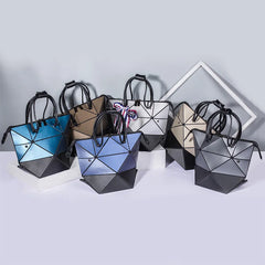 Matte Colorblock Bags Women Geometry Handbag Casual Luminous Shoulder Bag