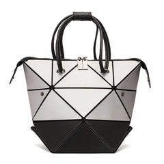 Matte Colorblock Bags Women Geometry Handbag Casual Luminous Shoulder Bag