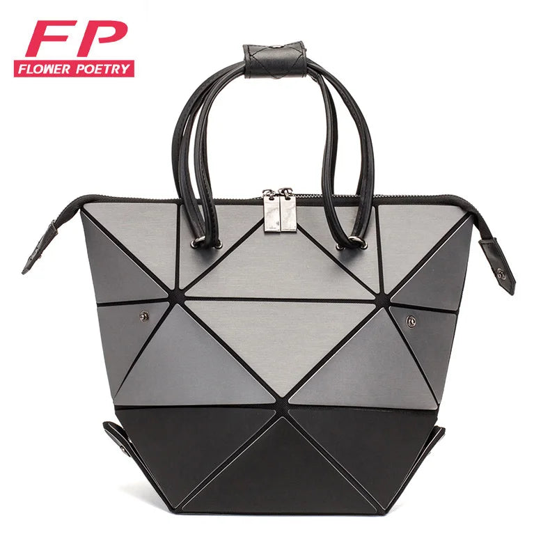 Matte Colorblock Bags Women Geometry Handbag Casual Luminous Shoulder Bag