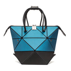 Matte Colorblock Bags Women Geometry Handbag Casual Luminous Shoulder Bag