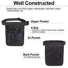 Multi-Compartment Nurse Fanny Pack Utility Waist Pack