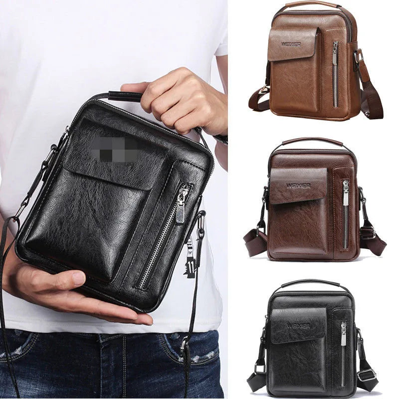 Men Bag PU Leather Messenger Shoulder Crossbody Bags For Male Small Casual Busin
