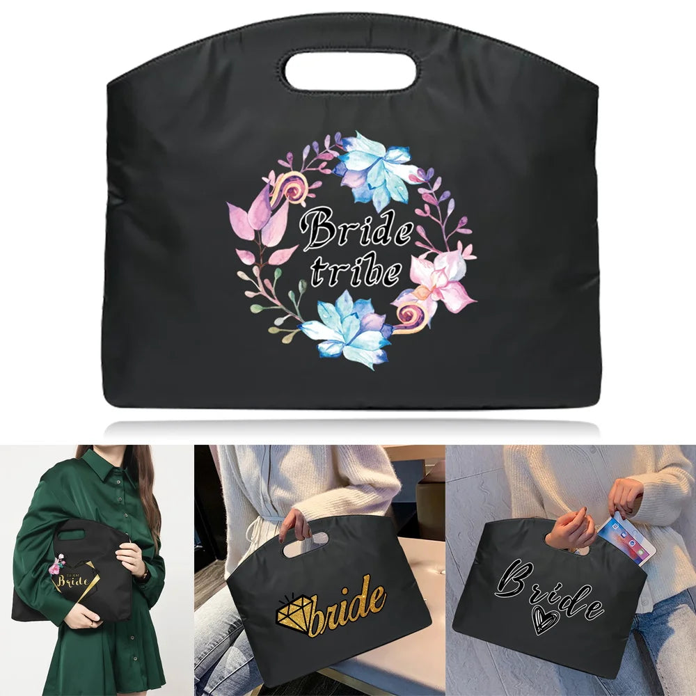 Bride Pattern Briefcase for 13 14 Inch Laptop Bag Office Totes Women Handbags