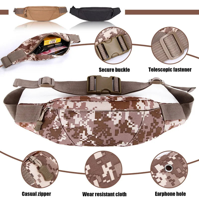 Men Fanny Pack Teenager Outdoor Sports Waist Bag Male Shoulder Bag