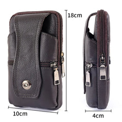 Men Leather Waist Bag Multifunction Fanny Pack Large Capacity Belt Bag