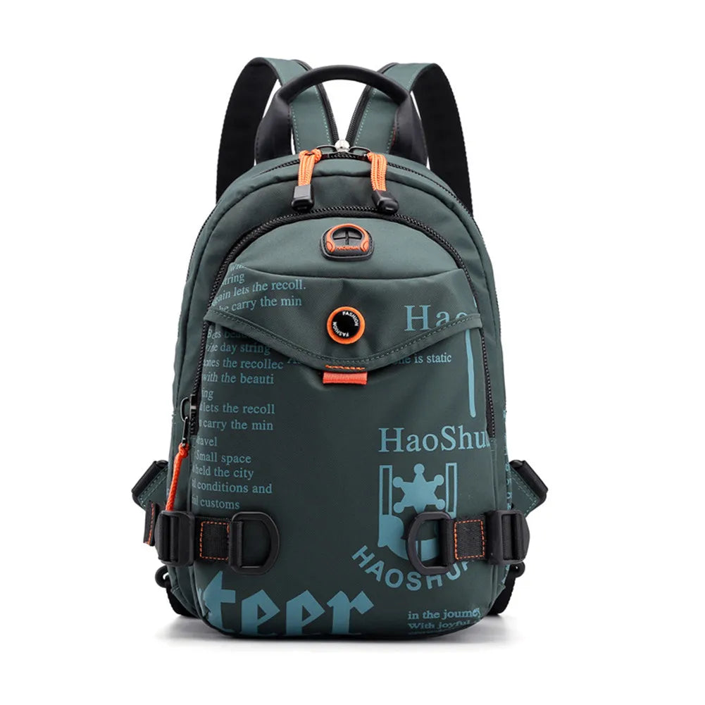 Men Nylon Shoulder Bag Small Daily Backpacks Travel Bag Boys Casual Chest Bags