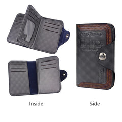 Men Wallet Leather Clutch Bag Magnetic Snap Compartment Purse