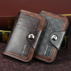 Men Wallet Leather Clutch Bag Magnetic Snap Compartment Purse