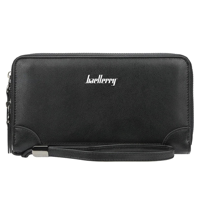 Men Wallets Large Capacity Double Zipper Clutch