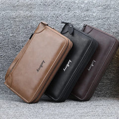 Men Wallets Large Capacity Double Zipper Clutch